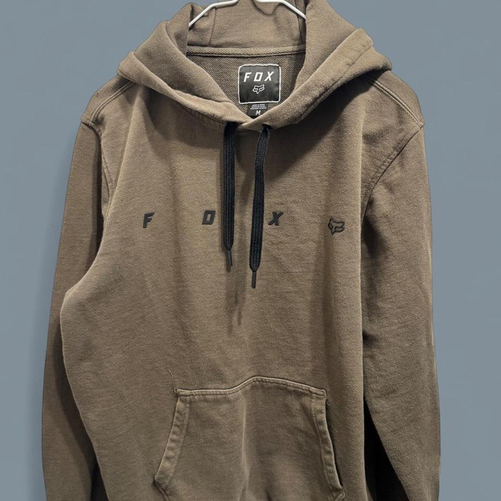 Fox Racing Mens Brown Pullover Hoodie Motocross Streetwear Grunge Medium